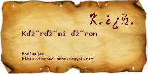 Körömi Áron névjegykártya